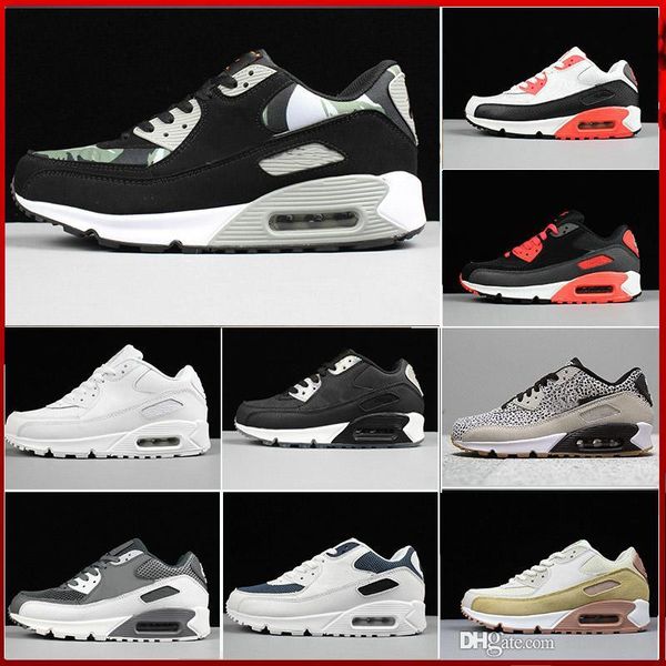 

2019 wholesale fashion men shoes classic 90 men and women shoes sports trainer cushion 90 surface breathable sports shoes