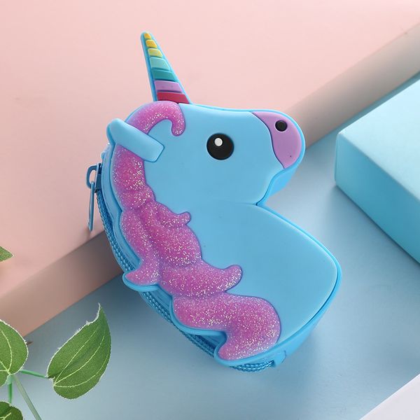 

silicone unicorn coin purse waterproof key case zipper cartoon eco friendly storage bags new pattern 6 5yf j1