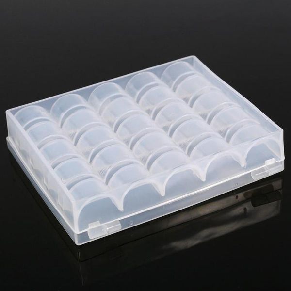 

1pc 25 spoolsplastic empty bobbins case sewing machine bobbin organizer storage clear box for sewing supplies tools, Black