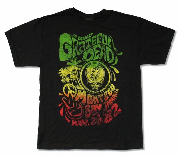 

grateful dead montego bay 1982 black t-shirt new official sport hooded sweatshirt hoodie