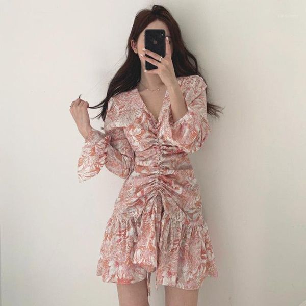 

whcw cgdsr a-line 2020 woman dress women korean style autumn winter print vintage party dresses elegant long sleeve vestidos1, Black;gray