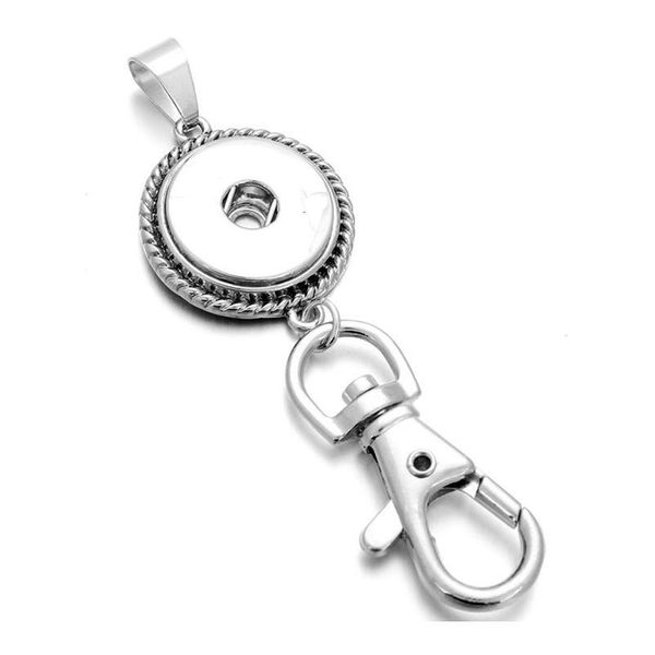 

new snap jewelry 18mm metal round snap button keychains keyring pendant layard for women gi qylbew