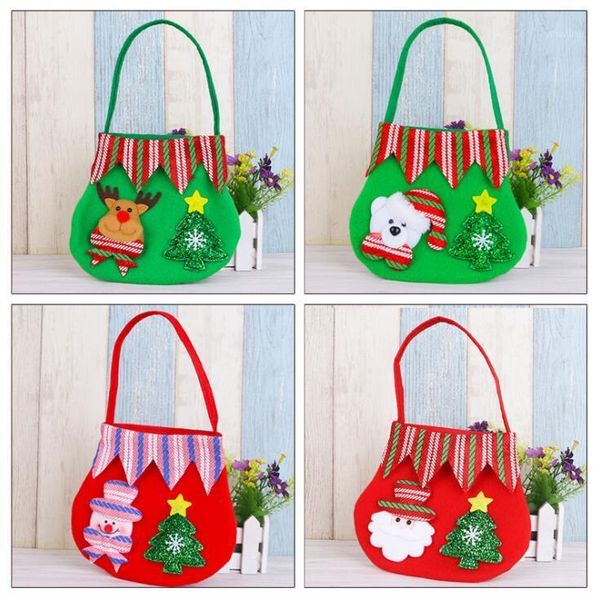 

christmas santa candy bag cartoon tote snack pocket kid gift bag decoration apple gift christmas supplies small bags1
