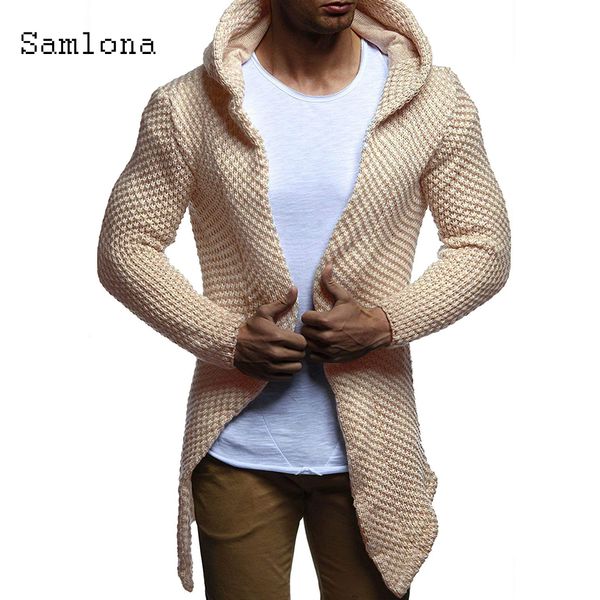 

fashion 2020 autumn hat men's sweater robe winter warm clothes long sleeve high hat knitted sweater woolen sweater, Black;green