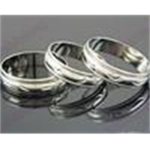 

100factory/lot mix size 5mm wide metal color spin spinning arc copper transport ring band rings, Silver