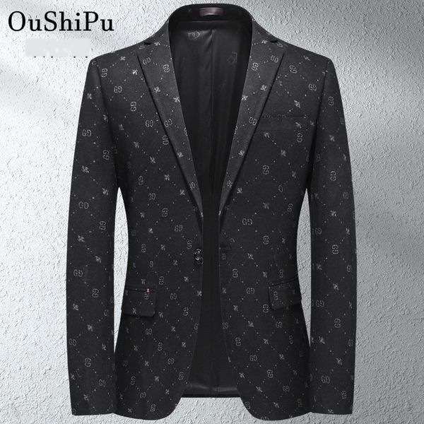 

ou shipu пальто осень зима вязаные упругая мужской костюм небольшие пчелы корейский тонкий небольшой костюм модные мужские пальто 7nruo, Blue