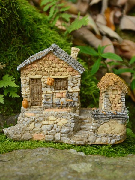 

rockery resin creative bonsai old house model micro landscape office home decoration gift