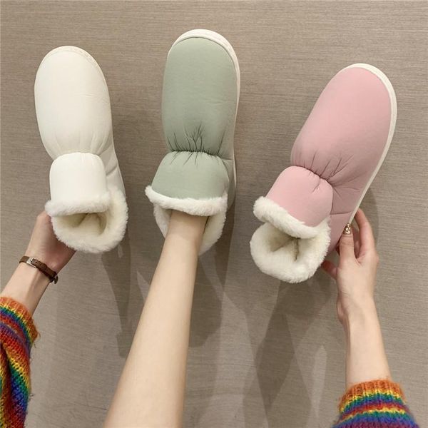 

cootelili boots women warm shoes round toe slip on 1.5cm heel fashion boots for women flats ladies basic casual size 35-40, Black