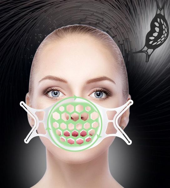 Hot 3D Mask Bracket Proteção de Batom TPE Stand Titular de Máscara Facial Melhorando a Respiração Suavemente Legal Gancho para Máscara