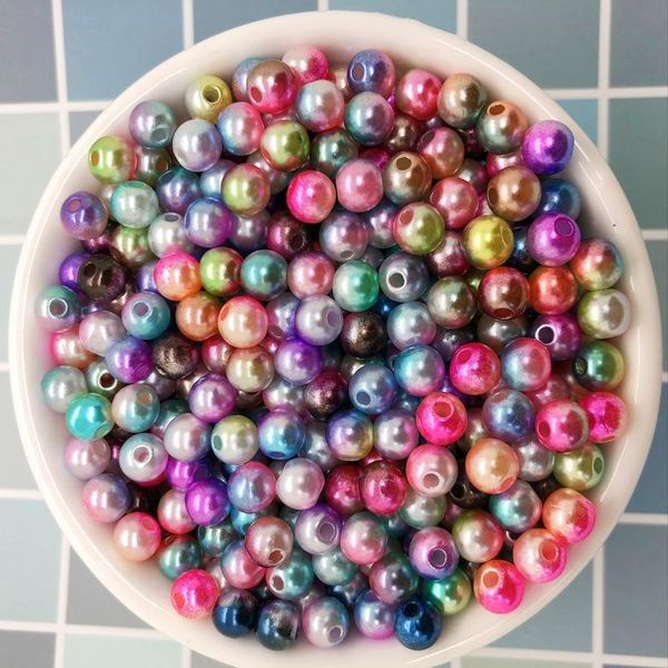

new diy 3/4/5/6/8mm colour acrylic round pearl spacer loose beads jewelry making bbyrso, Black