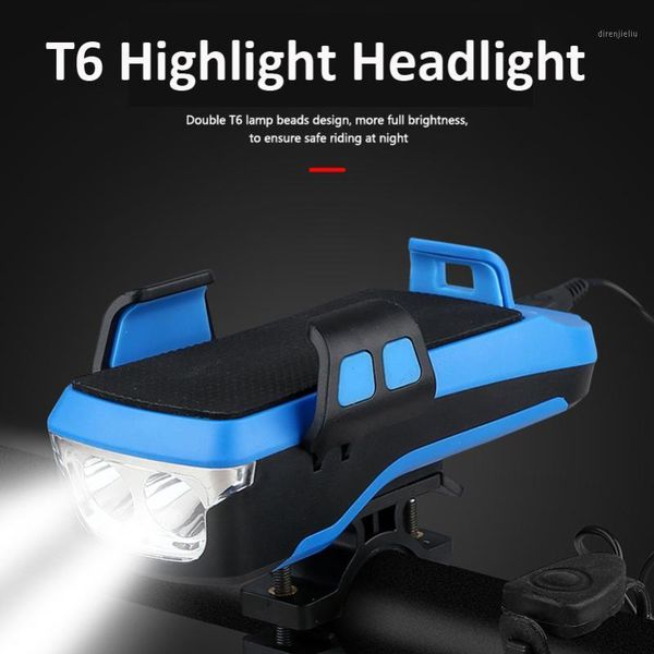 

4 in 1 bike front light phone holder with bike bell headlight 2400/4000 mah power bank bicycle lamp for mtb1