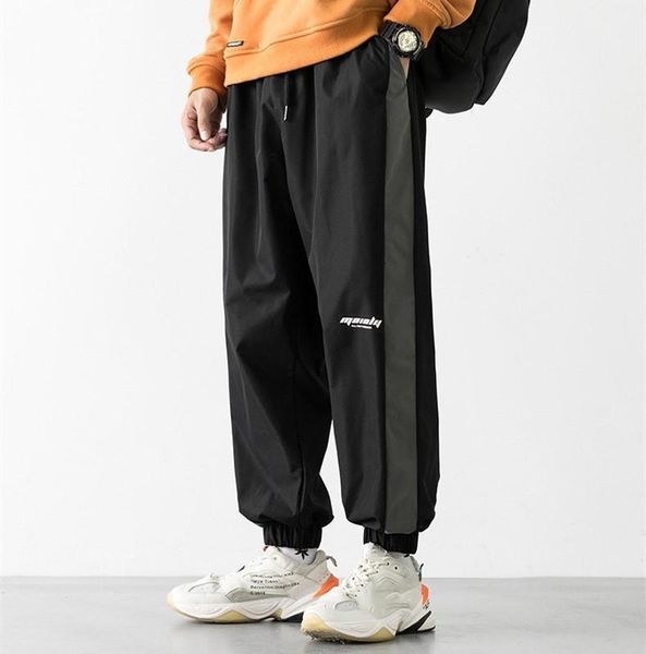 

men's pants streetwear hip hop joggers men loose harem ankle length trousers sport casual sweatpants black techwear1