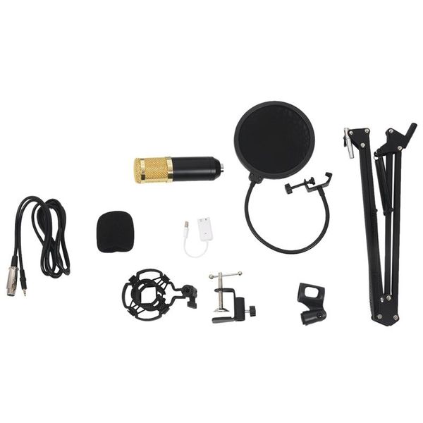 

bm800 condenser microphone kit studio suspension boom scissor arm sound card black
