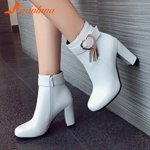 

boots karin 2021 fashion design shoes lady women hert metal decoration ankle office ladies spike heels booties zipper1, Black