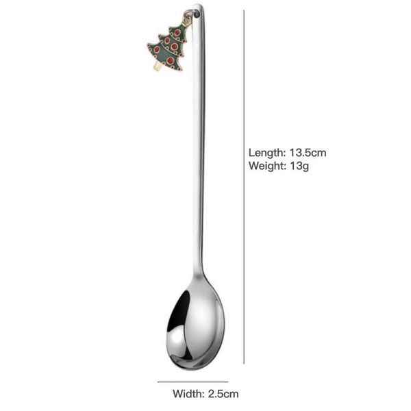 

1pc christmas spoon stainless steel christmas pendant creative stainless steel coffee spoon tableware home decorations h jlltud