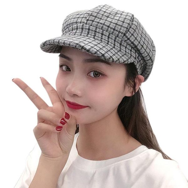 

cotton vintage classical lattice soft beanie hat women berets cap autumn&winter hat for women ladies fashion classic berets, Blue;gray