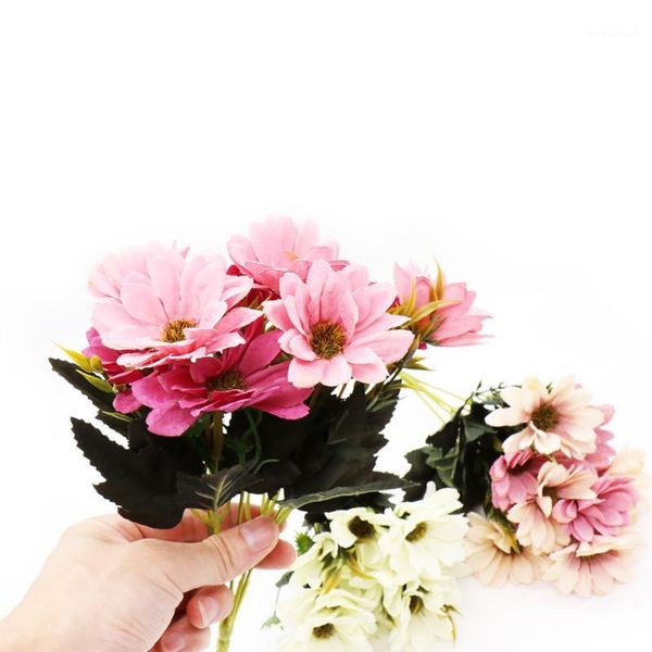 

decorative flowers & wreaths 1 bunch artificial flower bouquet silk fake leaf spring daisy bridal for home table party decoration props1