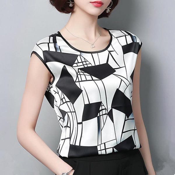

2018 womens and blouses short sleeve chiffon blouse summer ladies print shirts casual clothing plus size blusa feminina, White