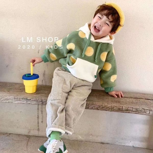 

winter boutique children's 2020 hooded sweater new cashmere pocket hoodi for boys and girls, Black