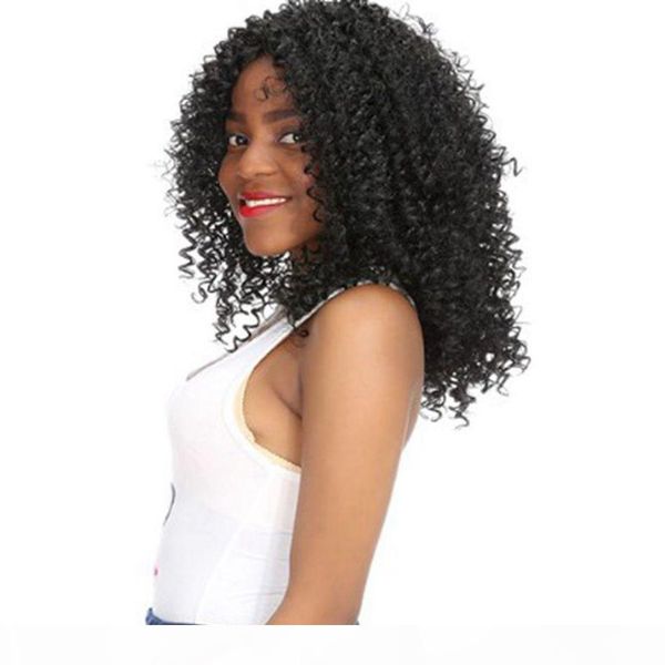 

u part wig glueless human hair kinky curly wigs indian hair middle u shaped wig for black women, Black;brown
