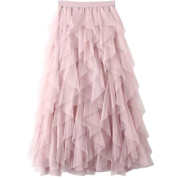 

beautiful tutu tulle skirt women korean fashion high waist pleated skirt female sweet long maxi, Black