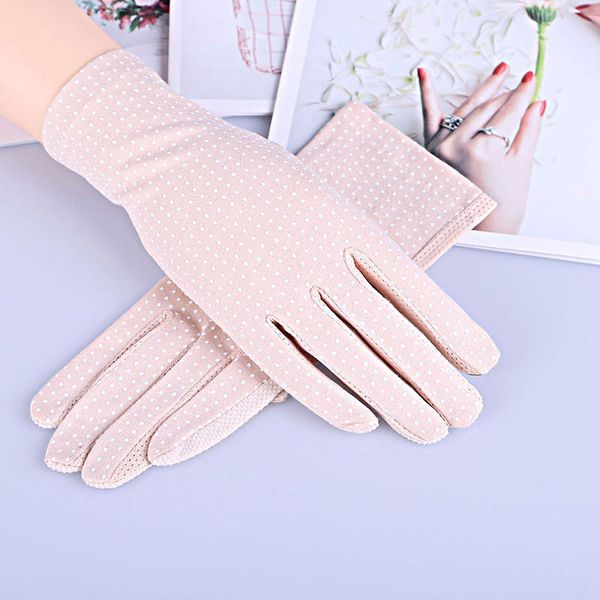 

new spring and summer thin ladies breathable cycling non-slip lace uv sunscreen touch screen gloves, Blue;gray