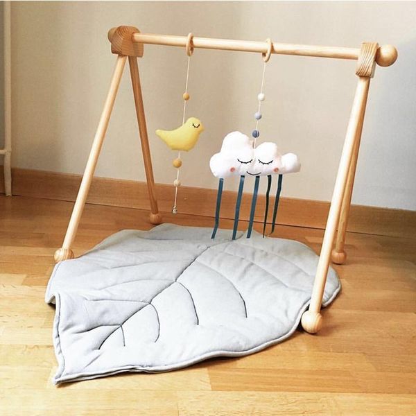 

carpets nordic nursery kids play mat cotton leaf gym rugs pink white for floor carpet room decor