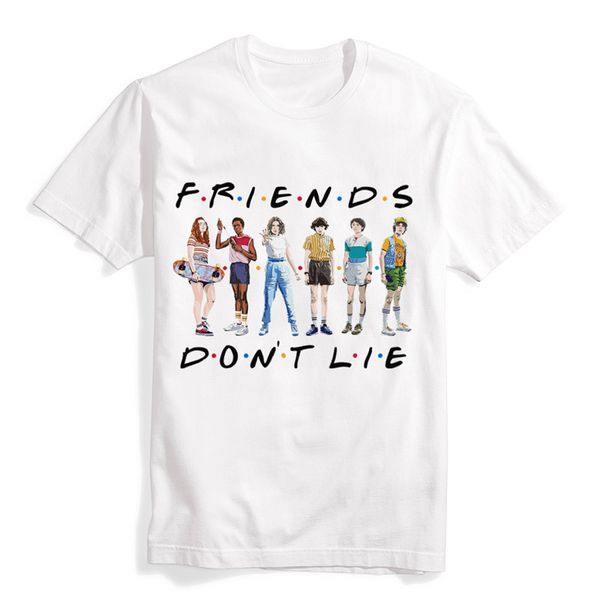 

sport stranger things friends don't lie letter 6 people print women t-shirt