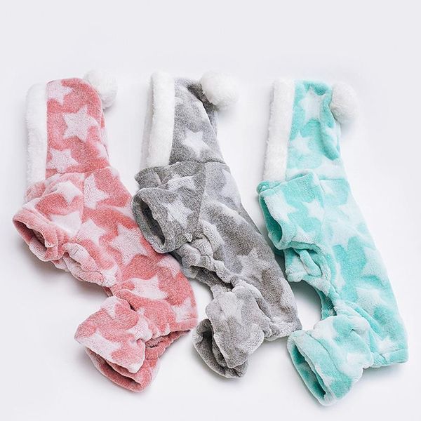 

soft cat dog clothes fleece puppy chihuahua clothing winter coat jumpsuit dog costume hooded pajamas for small medium d wmtiii