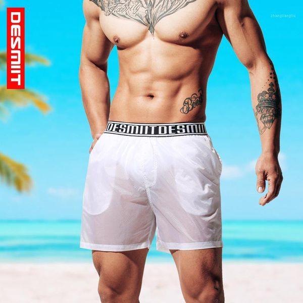 

men's swimwear 2021 mens swimming shorts beachwear thin semi-transparent swimsuits trunks surf board bermuda masculina1