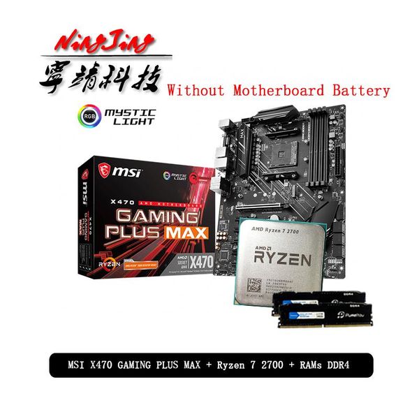 

rams amd ryzen 7 r7 2700 cpu + msi x470 gaming plus max motherboard pumeitou ddr4 8g 16g 2666mhz suit socket am4 without fan