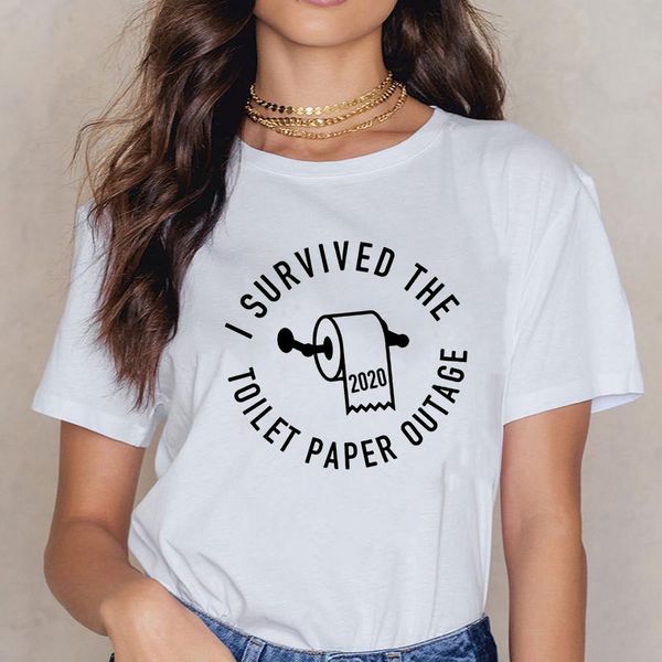 

oversize toilet paper it's gone t shirt women spring summer tshirt graphic printing tee shirt vestidos round neck t-shirts bbyljb lg201, White