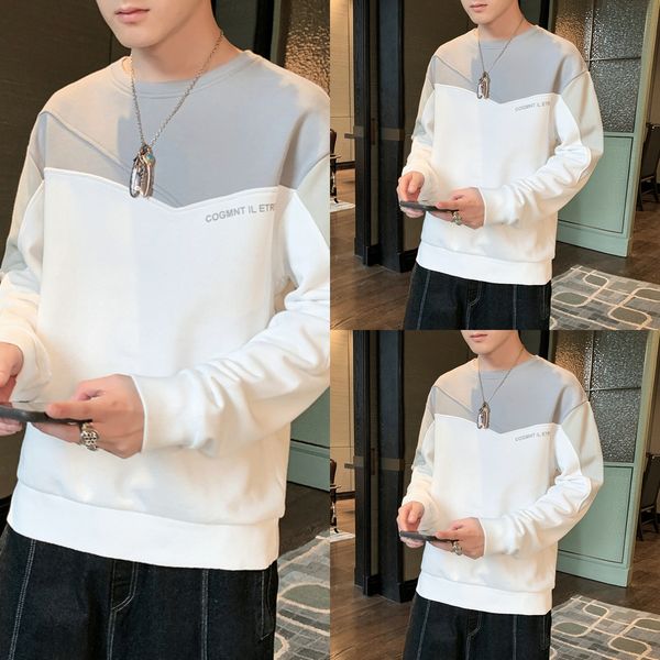 

crew neck sweater men's korean version trend loose sweatercoat sweaterwear spring and autumn 2020 versatile ins trendy student coat, Black