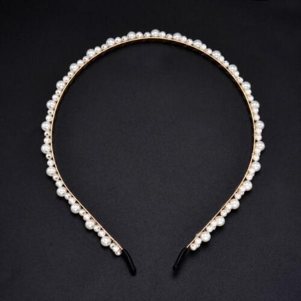 

women elegant full pearls simple hairbands sweet headband hair hoop holder ornament head band pearl hair accessories q sqccic