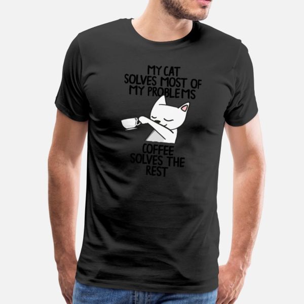 

cat решает большинство моих проблем coffe решает rest t shirt comic-стрит летний костюм толстовка толстовка