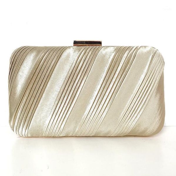 

evening bags 2021 women fold silk wedding banquet purse with chain clutch for ladies drop mn15501