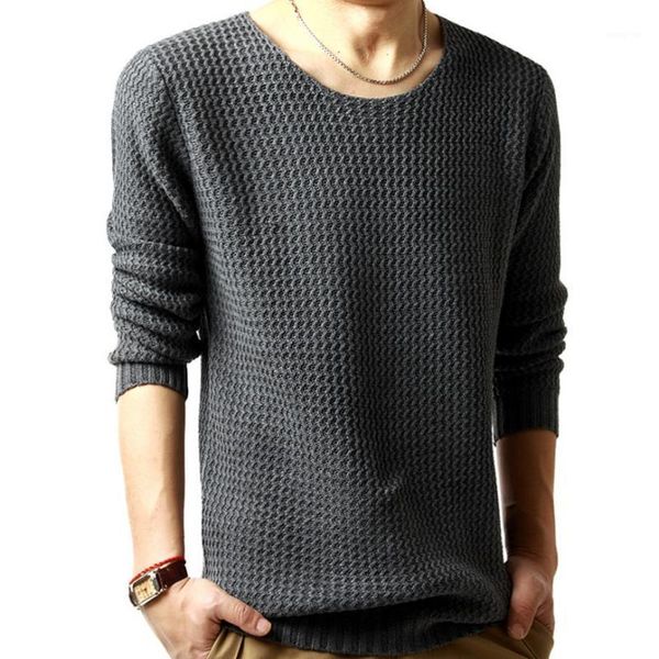 

selling new fashion sweater men 2020 spring korean slim british style men's round neck coarse wire knitted sweaters1, White;black