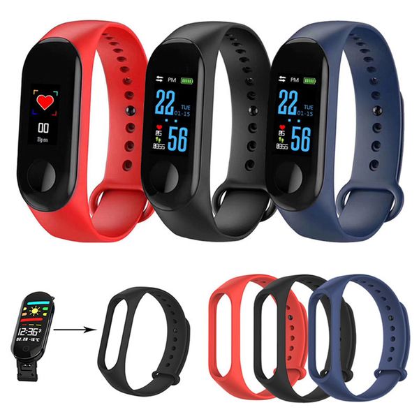 

for original m3 usb charging smart wristband silicone fitness watch wrist strap adjustable bracelet clasp dropshipping