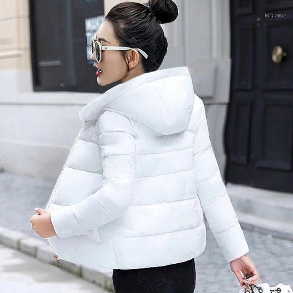 

autumn jacket for women 2021 european new fashion white coat slim women cotton down parkas female jacket winter hooded outerwear1, Black
