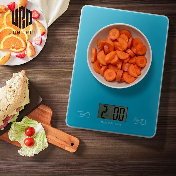 

guangzhou juropin electronic glass tempered kitchen scale2020 factory wholesale price household 5kg plastic digital food weighing scale