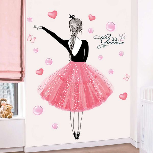 

warm girl's room bedside net red bedroom decoration wall self adhive wallpaper sticker