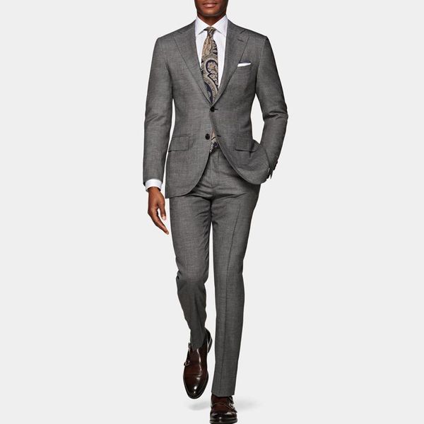 

casual grey men suit fashion street smart business male tuxedo wedding suits for men prom party man suit 2pcs1, White;black