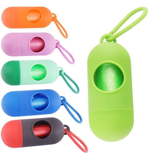 

dispenser garbage case included pick up waste poop bags dog pet supplies household cleaning tool 8 colors 10.5*4cm dh0316