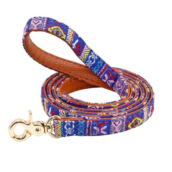 

120cm pet dog leash soft printed leather puppy dog leash lead padded walking training traction rope belt for small med wmtzpv