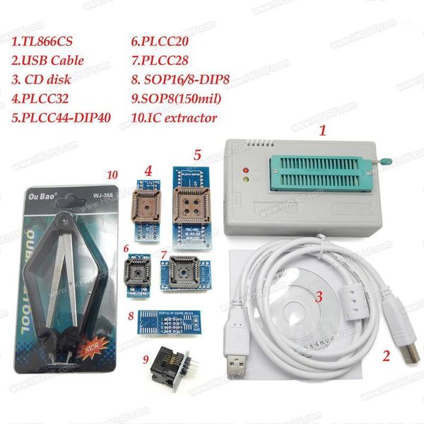 

v6.6 100% original new minipro tl866cs programmer +7 adapters socket high speed usb eprom eeprom flash high performance for 13001