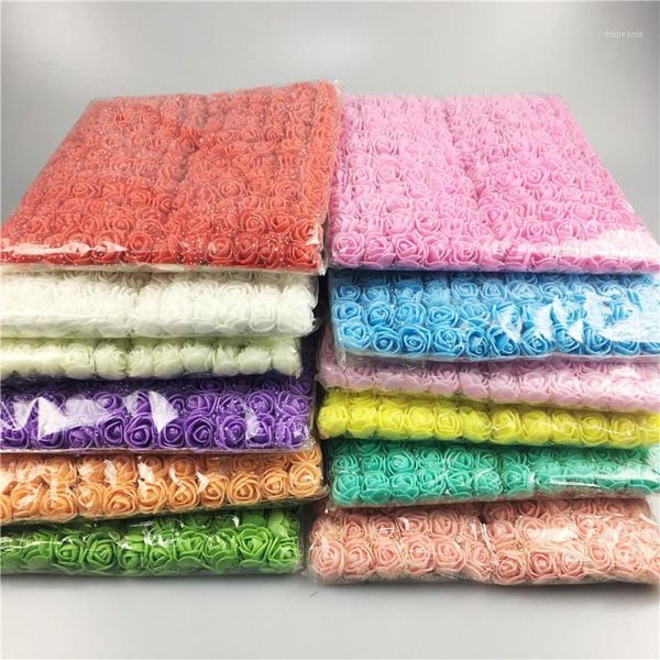 

144 pcs new mini foam roses artificial flowers home wedding car decoration fake rose flowers for needlework bouquet gift box.j1