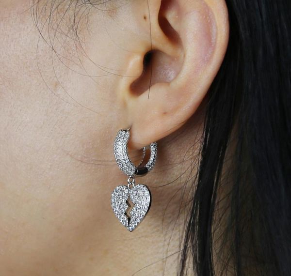 

new broken heart dangle charm hoop earrings for lady geometric hanging earrings female big modern jewelry oo jllqqp ffshop2001, Golden;silver