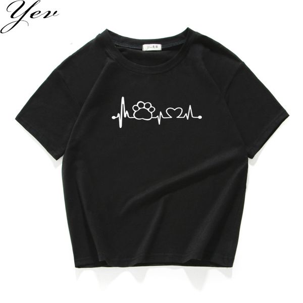 

sport new fashion 2018 t-shirt women 100% cotton short sleeves casual heart beat summer t shirts tees loose crop for ladys
