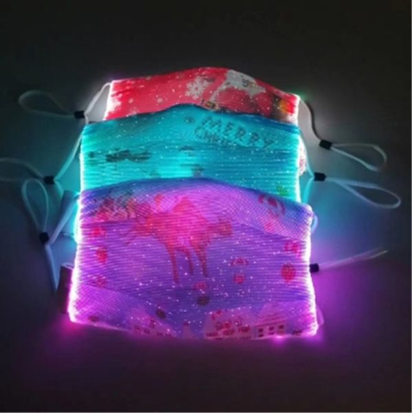 

рождество led маска для лица luminous маски фестиваль партии украшения праздника led маски мультфильм xmas санта-клауса элк снеговика моды м