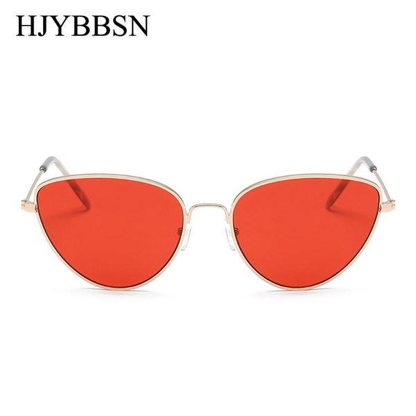 

sunglasses hjybbsn red cat eye women clear lens sun glasses for metal pink yellow uv400 ladies eyewear mirror, White;black